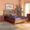Baxton Studio Redmond Mid-Century Modern Walnut Brown Finished Wood and Synthetic Rattan Queen Size Platform Bed 183-11058-Zoro - alternate 6